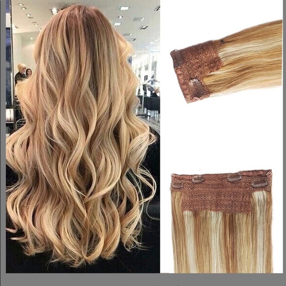 Halo Natural Hair extension 18 inch blonde. New  Real hair